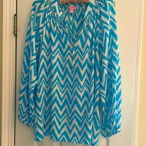 Lilly Pulitzer Blue/WH Women's Top